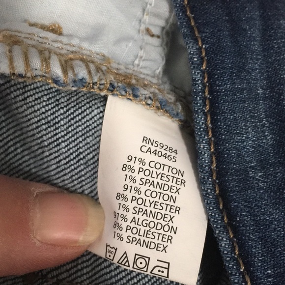 Place girls size 8 distressed zip one button straight leg jeans - Picture 5 of 6